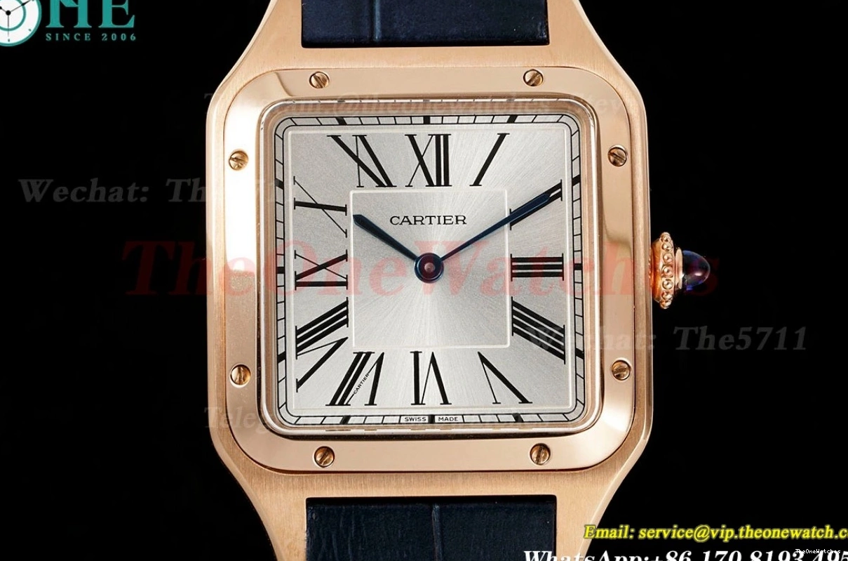 Dial Santos Quartz AF Blue LE Silver RG Dumont 0301